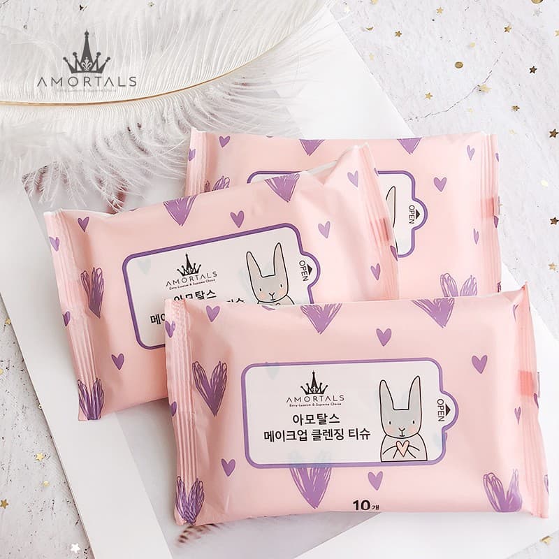 Er Mu Original Grape Makeup Remover Wipes Pull-out Type Disposable Portable Deep Cleansing Gentle Facial Wipes