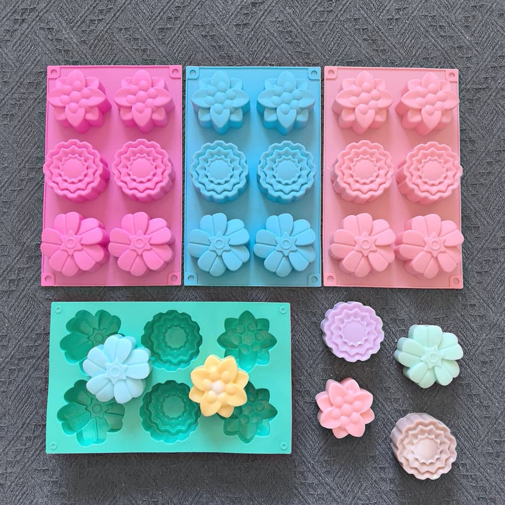 6 holes 3 flower shapes for baking dessert mousse cake pan pastry tools DIY baking tools 744