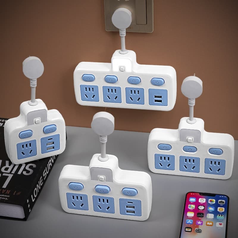 Socket Converter Panel Multi-Outlet Wireless Power Strip, Extension Adapter for Various Plug Types and Functions