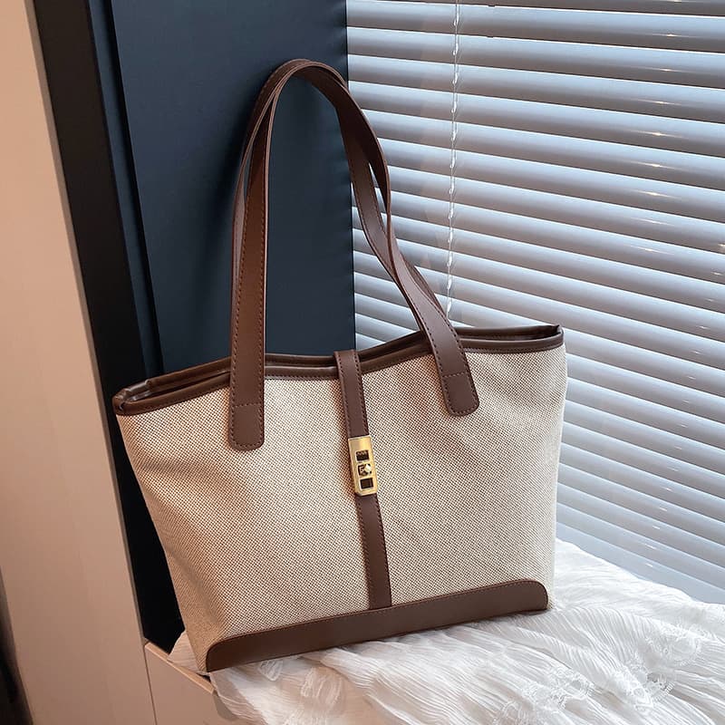 Commuter Fashion Handbag 2026 Spring/Summer New Style Versatile Large Capacity Shoulder Bag Patchwork Elegant Tote Bag