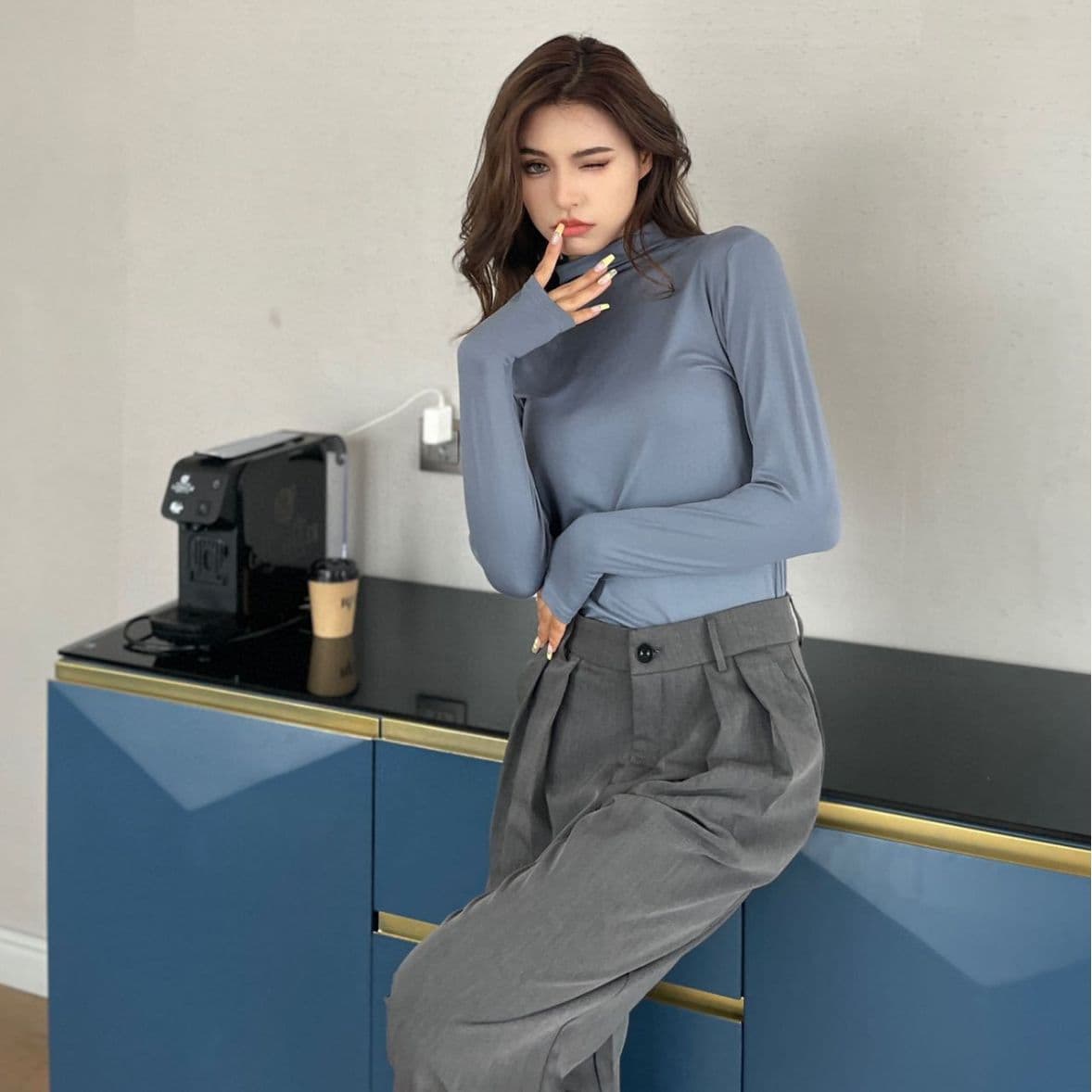 2023 Spring Autumn Winter New Nine-Color Half-Turtleneck Milk Silk Face Mask Base Layer Shirt Skin-Friendly Slim High-Stretch Long Sleeve Women's Top