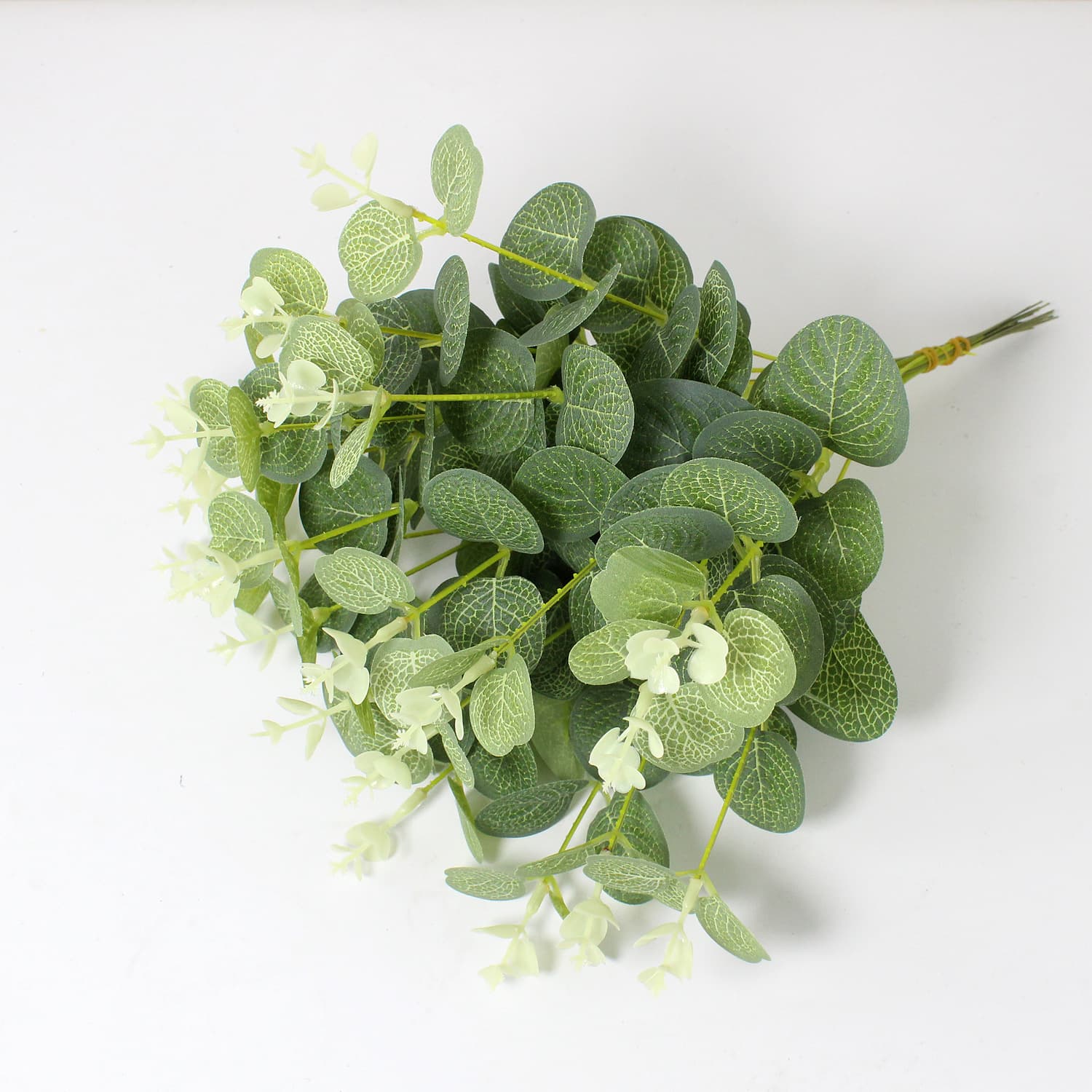 Cross-border green plants wedding flower arrangement, gift matching decoration, artificial flowers single branch money leaf eucalyptus leaf simulated plants
