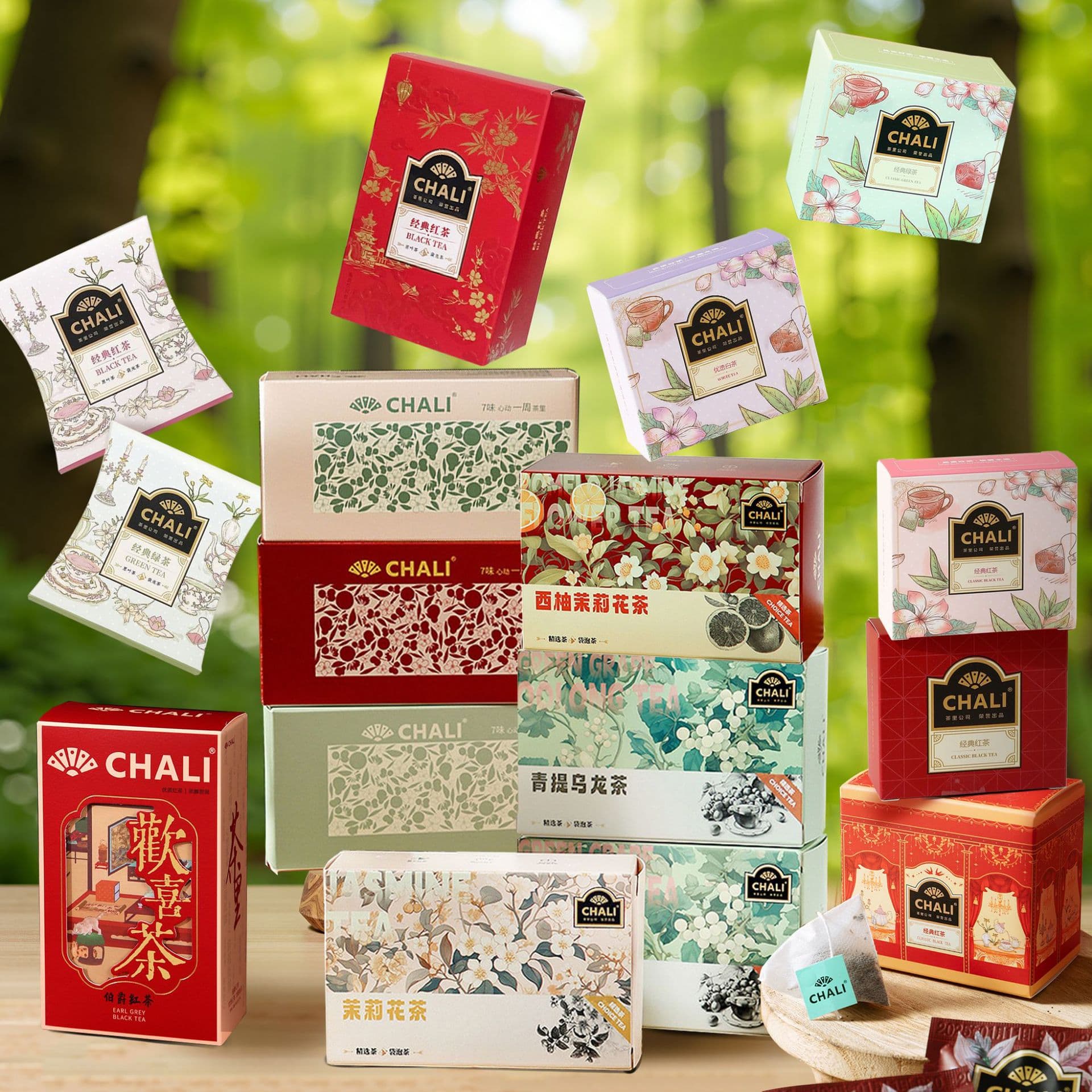 CHALI Tea Bags (Black Tea, Green Tea) Gift Box, Wedding Favors Included, Bridesmaid Gifts
