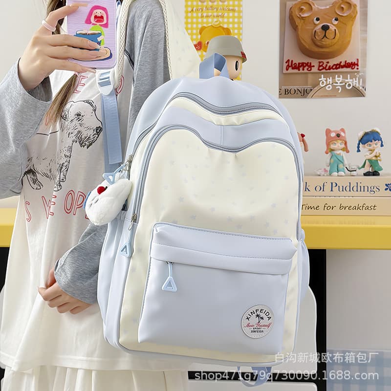 Schoolbags for elementary school girls, junior high school students and high school students, backpacks, Japanese style, high-looking, contrasting colors, cute, lightweight, new style backpacks