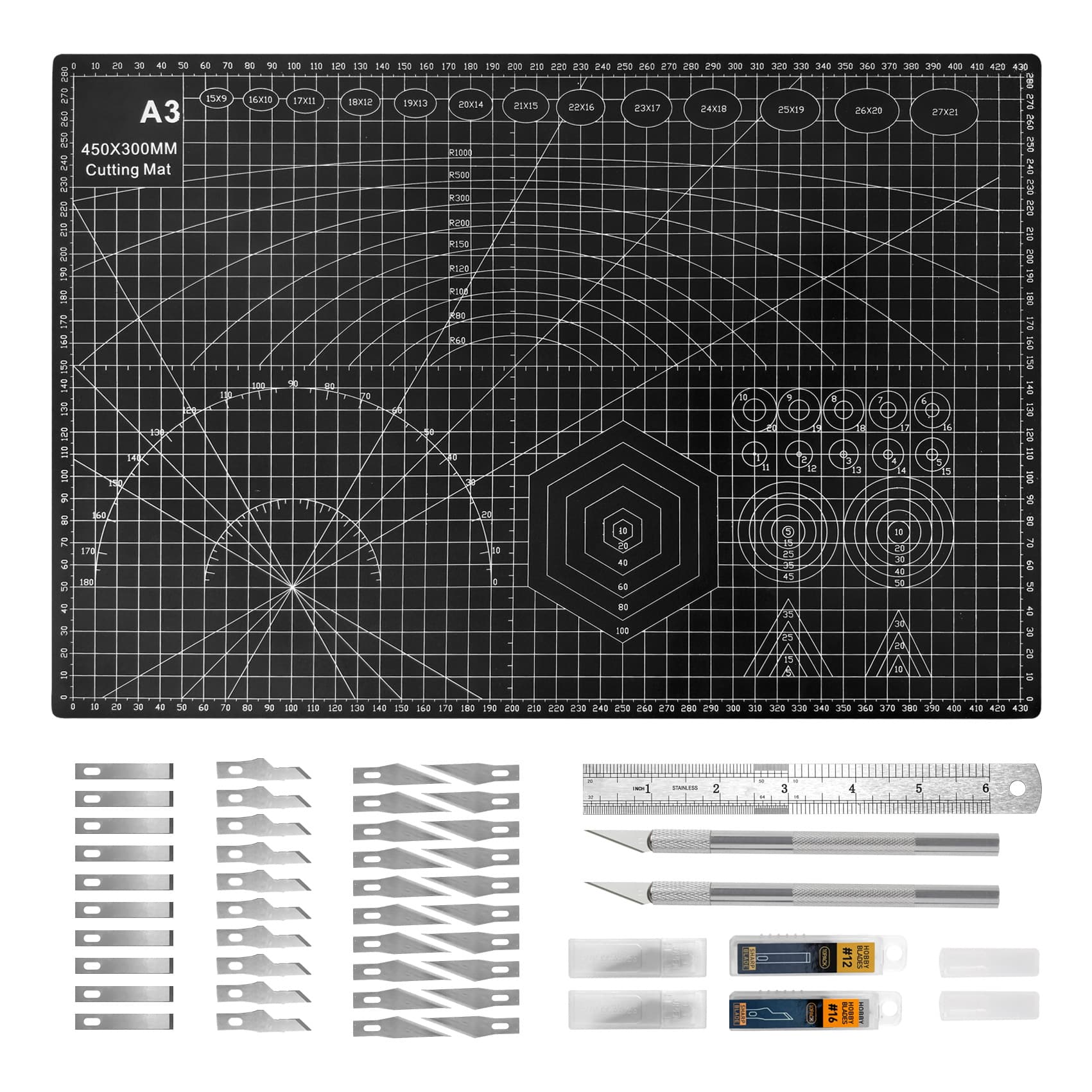 A3 Cutting Mat A4 Engraving Board Writing Placemat Set, Drawing Board Craft Desk, Essential for Creative Handmade Cutting