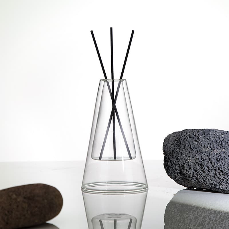Minimalist Ins-Style Double-Layer High Borosilicate Glass Aroma Bottle, Simple High-Transparency Triangle Aroma Bottle