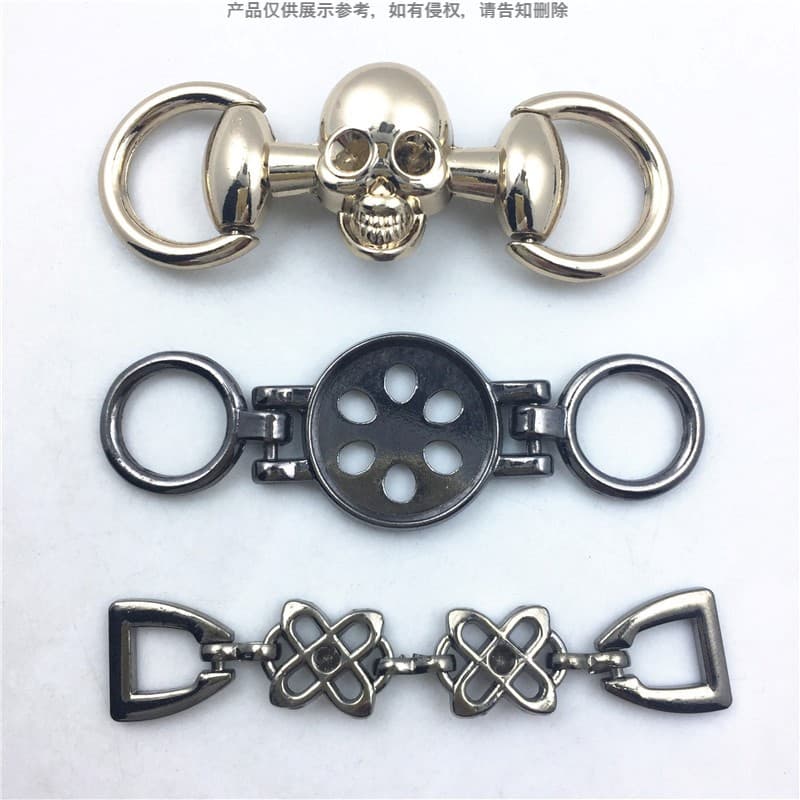 Loafer shoes one-bar shoe chain for men and women shoe accessories, manufacturer-supplied metal shoe buckle skull alloy shoe chain