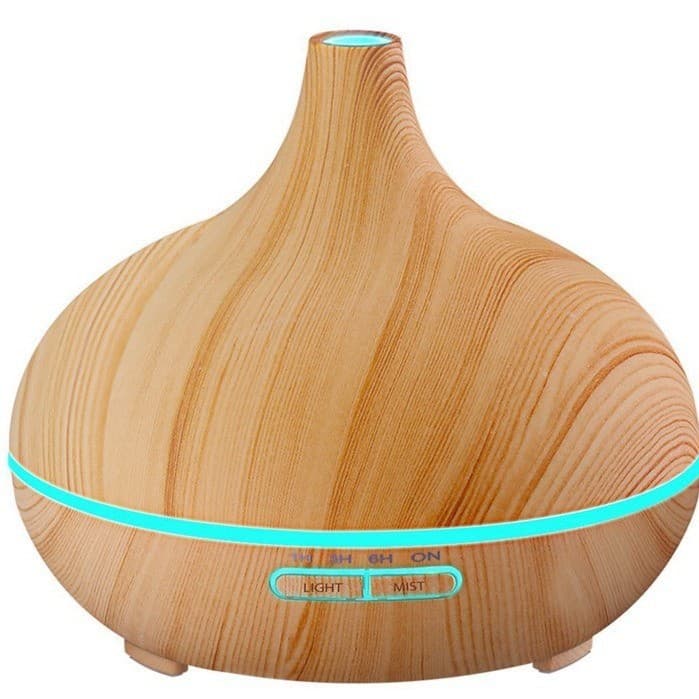 Ultrasonic Wood Grain Colorful Humidifier Aromatherapy Diffuser for Home Office Bedroom Large Onion Shape