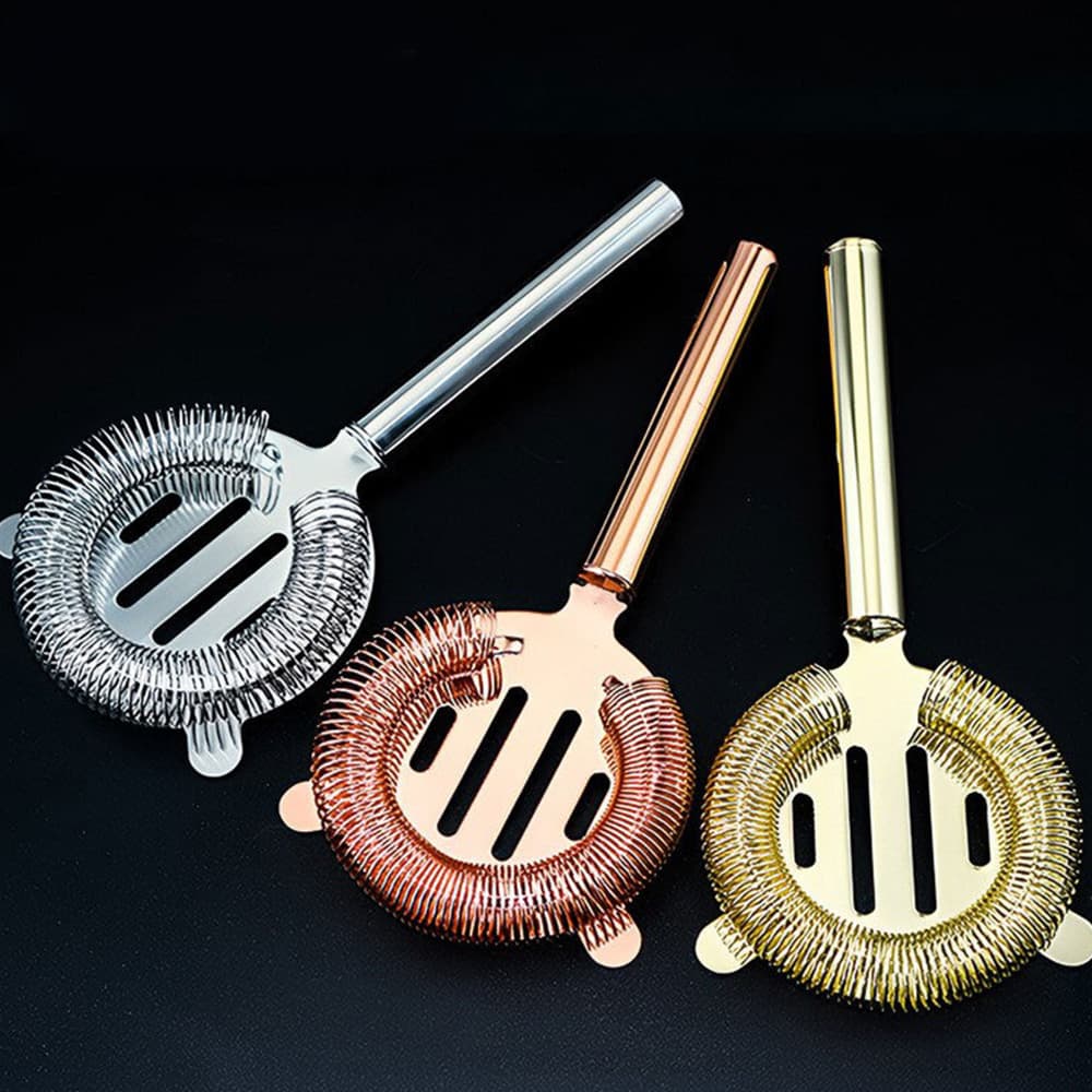 Factory direct supply 304 stainless steel ice strainer, cocktail foam filter, bar mixing tool