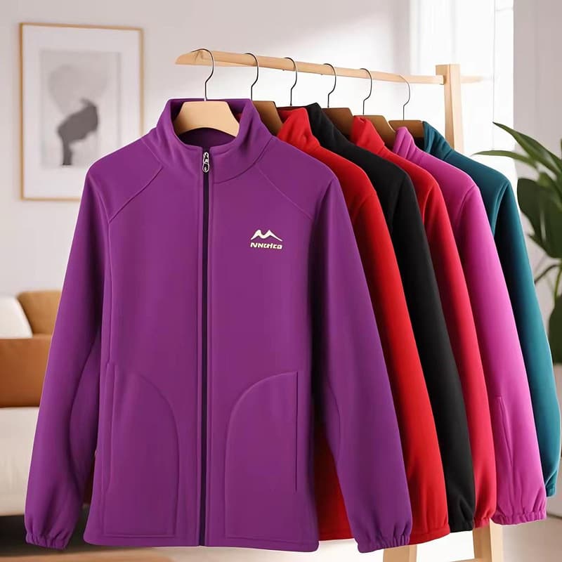 Women's Mid-Aged and Elderly Fleece Jacket Autumn Winter Warm Thick Loose Plus Size Double-Sided Fleece Coat Mother's Coat