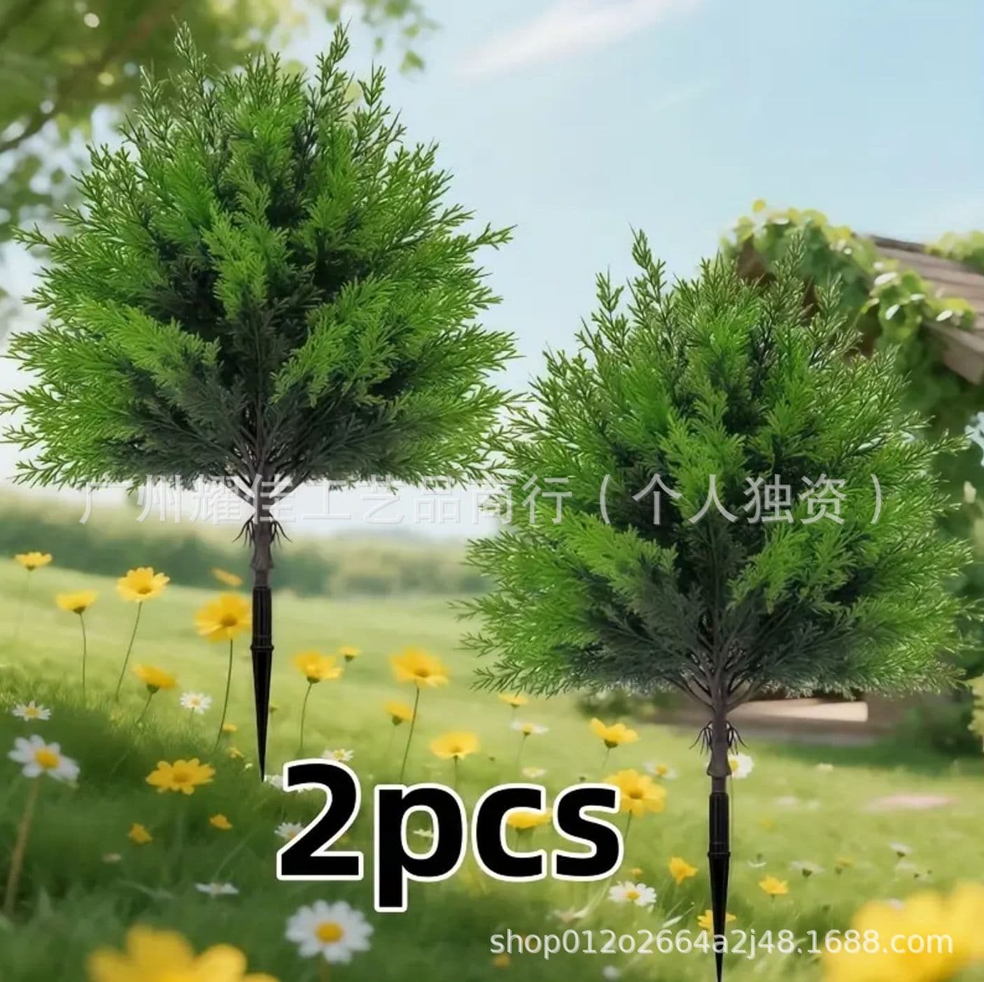 Cross-border artificial Christmas pine and cypress bonsai, artificial pine and cypress leaf greening decorations