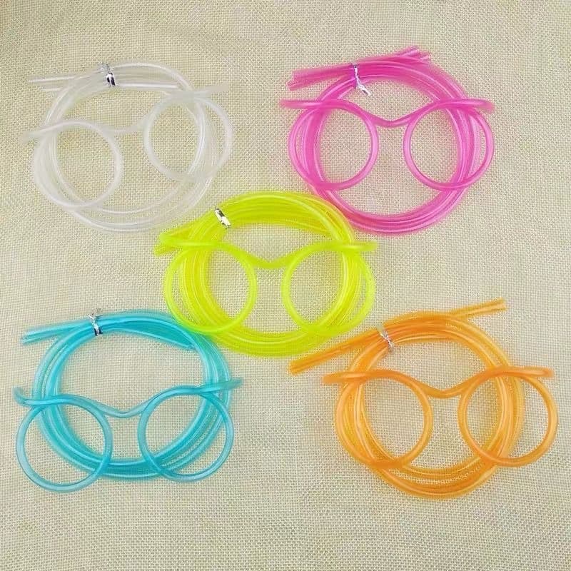 Funny Glasses Straw Summer Lazy Drinking Artifact Student Creative Style Soft Straw Children's Drinking Toy
