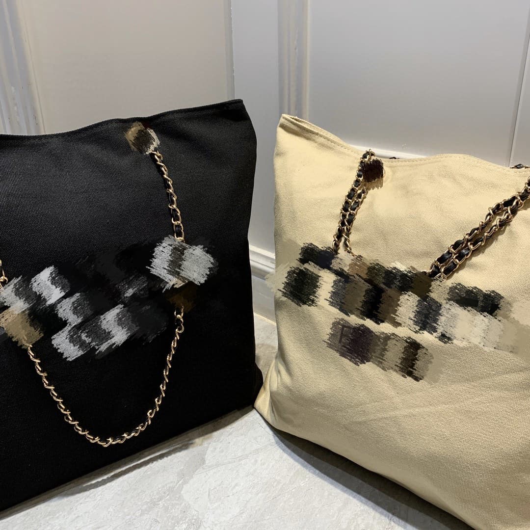 New Designer VIP Points Gift Chain Canvas Bag Large Capacity Mommy Shopping Bag Tote Bag Women's Fragrance Home