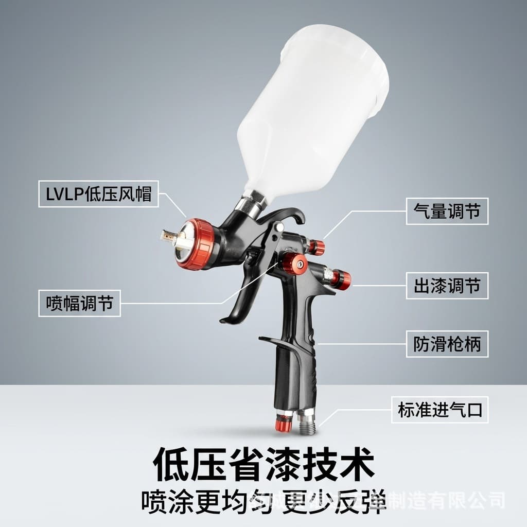 Gravity Feed Spray Gun A610 Pneumatic Fine Atomization Paint Sprayer for Furniture and Automotive Multiple Nozzle Sizes