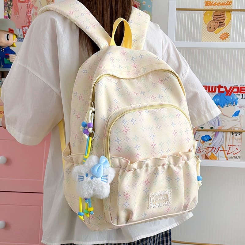 Korean-style ins fresh plaid backpack for women, cute soft mini backpack for college students, casual versatile double-shoulder bag