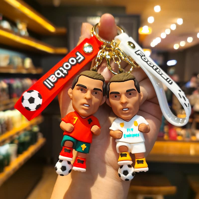 Portugal Football Real Madrid Juventus Manchester City Cristiano Ronaldo Keychain PVC Car Keyring Export Messi