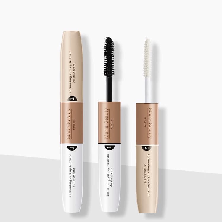 Mary Jia Ren Glamorous Slim Dual-Ended Mascara Set Waterproof Voluminous Non-Smudging Curling Makeup for Beginners