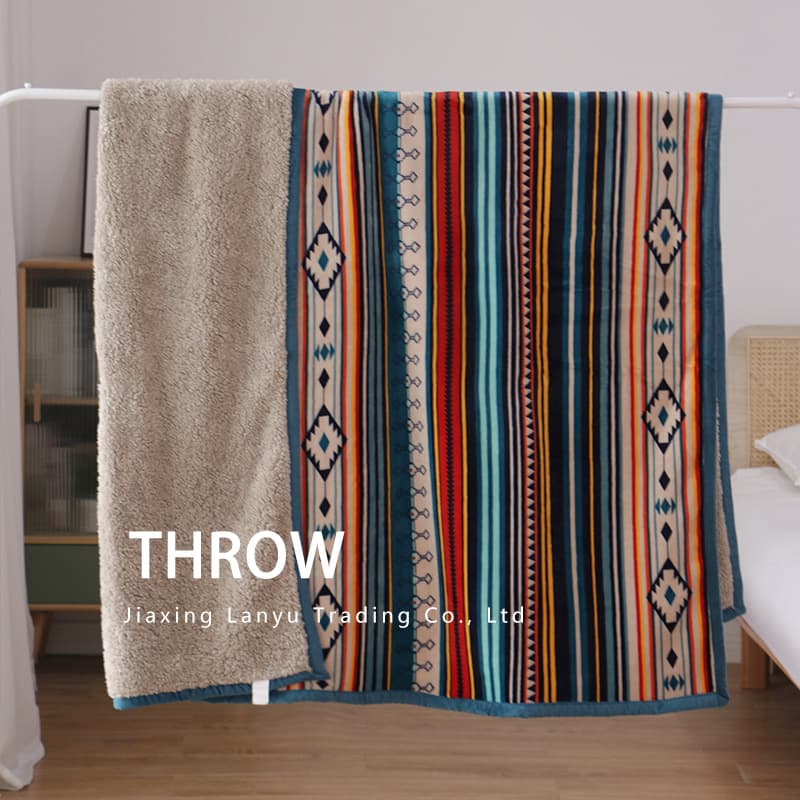 Foreign trade lamb fleece blankets, nap blankets, flannel blankets, sofa blankets, cross-border wholesale American-style small blankets