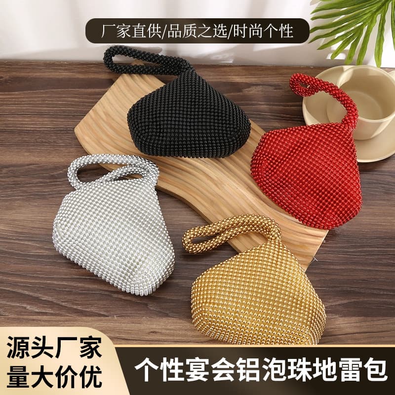 Cross-Border Women's Banquet Handbag Aluminum Bubble Bead Bag Personality Fashion Evening Bag Elegant Banquet Tote