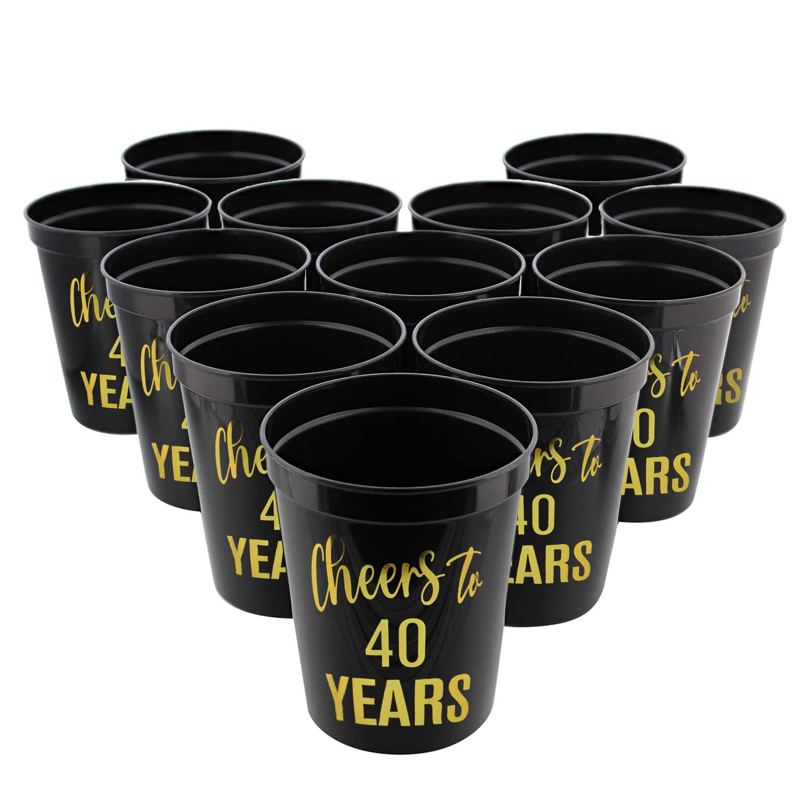 16 oz 40th Birthday Party Plastic Stadium Cups Birthday Party Decorations Birthday Party for Celebrating 40 Years