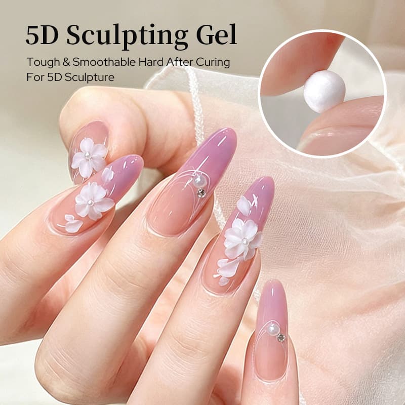 BORN PRETTY Cross-border Pure White Solid 3D Sculpting Gel 5D Non-Stick Hand-Squeezed Gummy Modeling Nail Polish