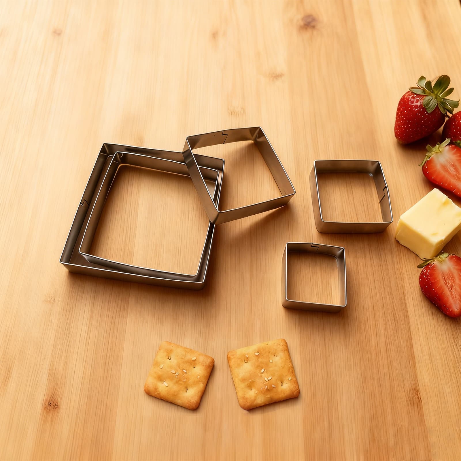 Square Cookie Cutter Set 5 Pieces Creative DIY Cookie Mold Baking Tool Baking Mold