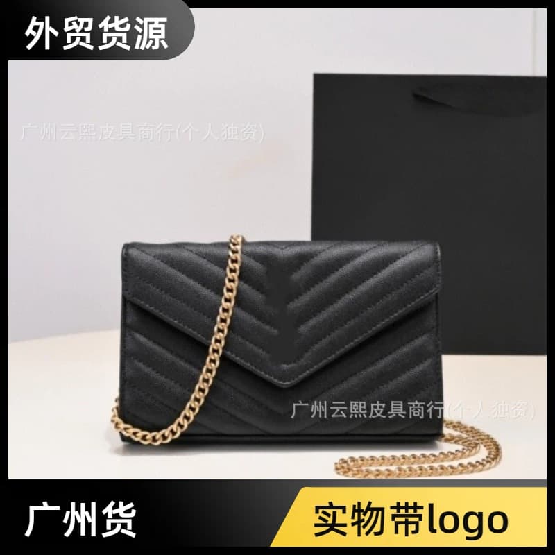 New Cross-Border Stock Classic YSL Caviar Envelope Bag Casual Fashion Versatile Shoulder Crossbody Bag for Women