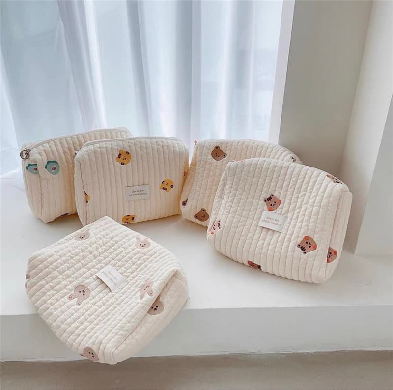 Korean Dott stroller bag multi-functional embroidered animal mommy bag baby walking artifact accessories storage bag
