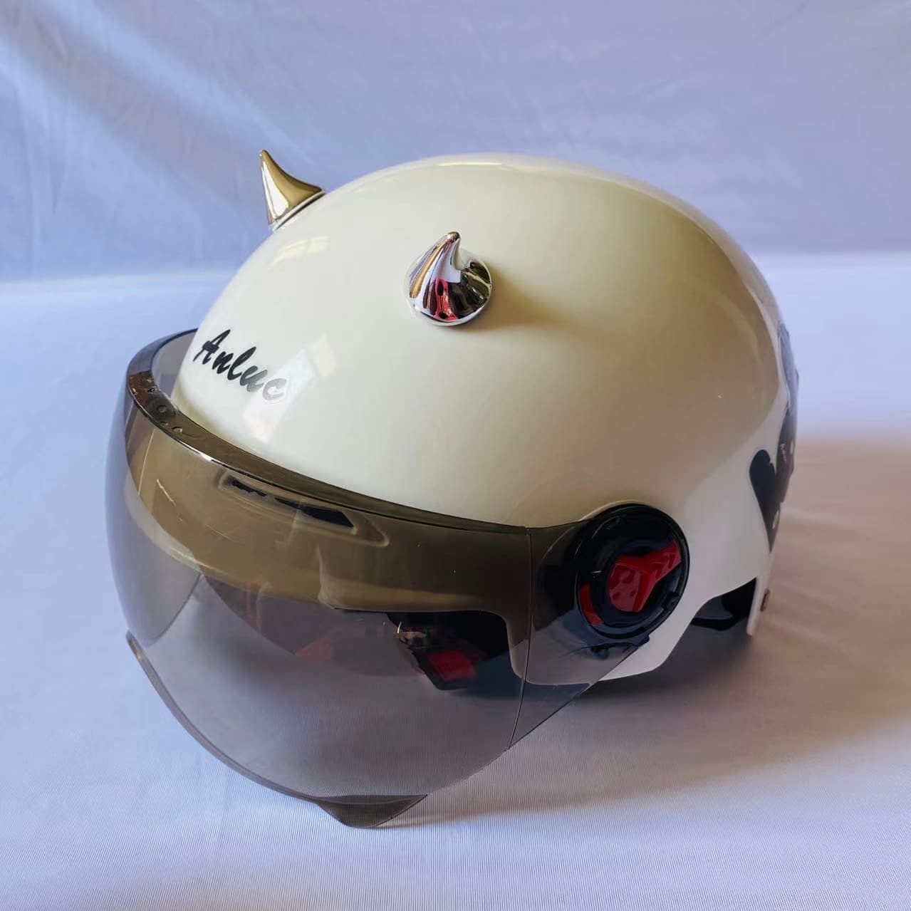 Small Bull Horn Helmet Decoration for Electric Scooter Sticker Ornament Unisex Personalized Decoration Motorcycle Light Modification Accessories