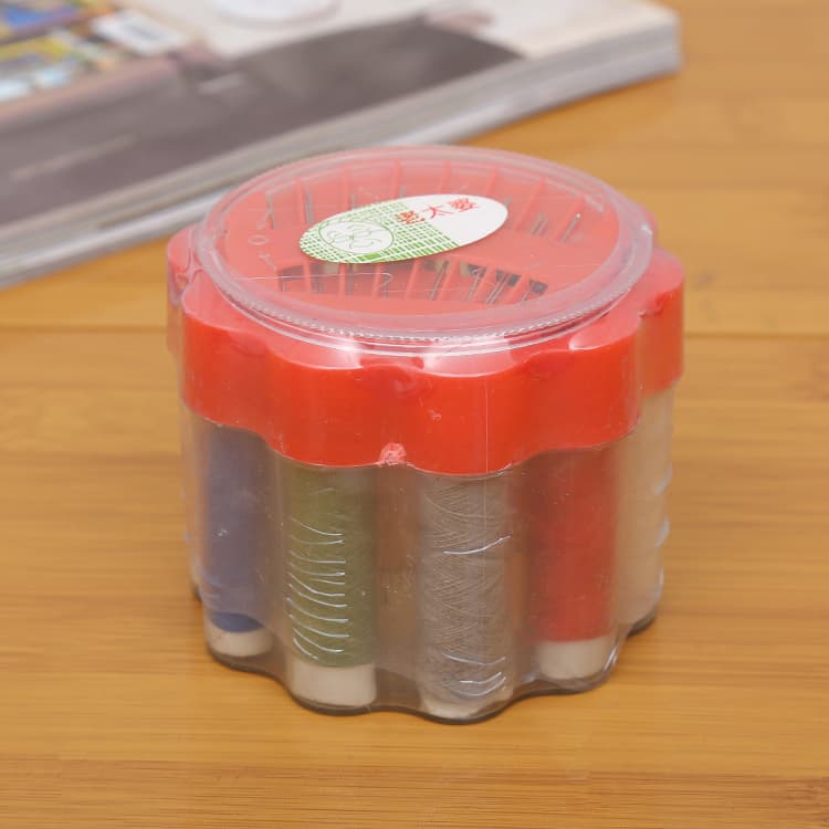 Sewing Kit Korean Portable Home Sewing Box Thread Spool Paper Tape Threader Thimble Sewing Tool Set