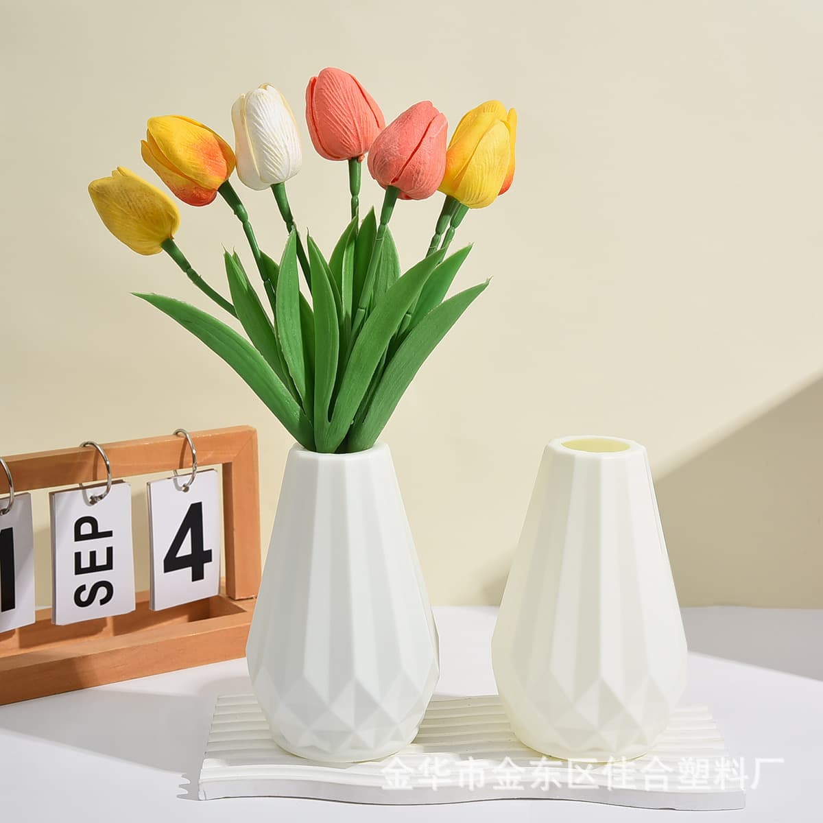 Simulated Small Vase Diamond European Style Artificial Flower Vase Plastic Vase Fresh Flower Arranger Factory Wholesale