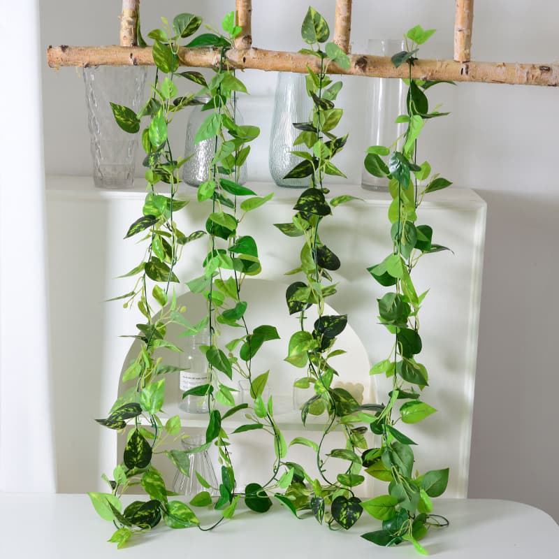 Hand feeling simulation film green radish rattan ceiling decorative water pipe winding vine green leaf plant Leaf Wholesale