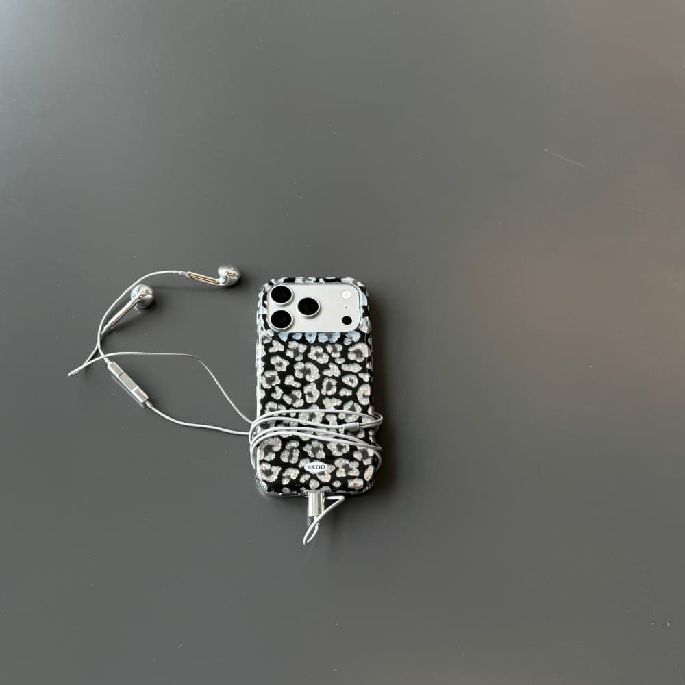 Glass Pattern Leopard Print Phone Case for Apple iPhone 17 Pro Max, Personalized Lanyard Case 16/15 Pro