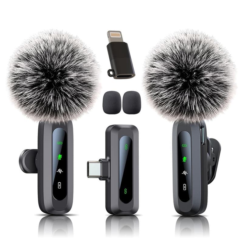 New Cross-Border J3 Wireless Lavalier Microphone for Outdoor Phone Live Streaming, Interview Noise Reduction Mini Mic