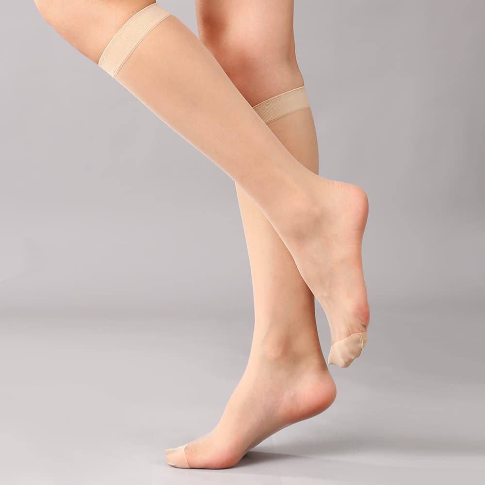 Mid-Calf Women's Socks Calf Stockings Summer Ultra-Thin Transparent Half Invisible Breathable Calf Mid-Crystal Tube Stockings
