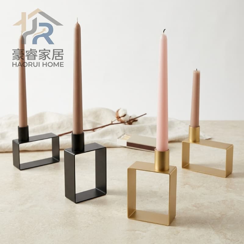 Retro European style ins candle holder wedding decoration tea cup candle holder black iron candle holder crafts manufacturer wholesale