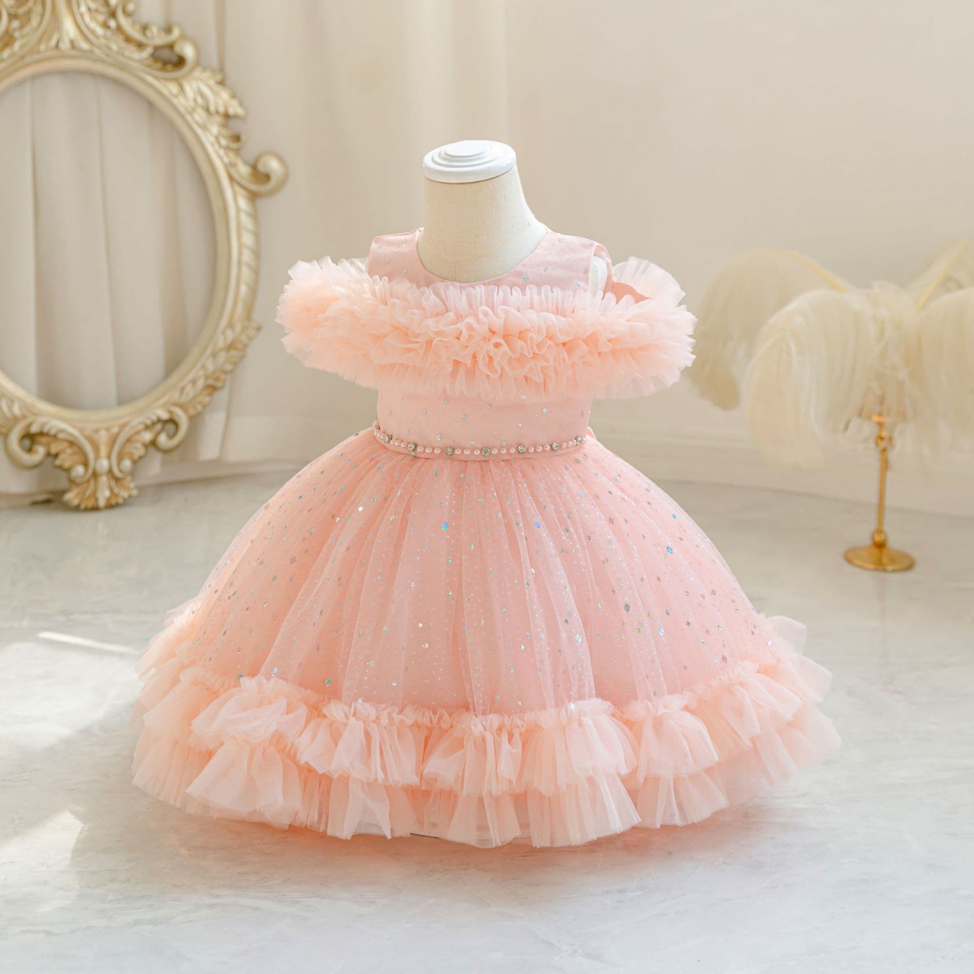 Wholesale Children's Tulle Princess Dress Cake Tutu Gown for Baby Girl Birthday Party Baby Dress