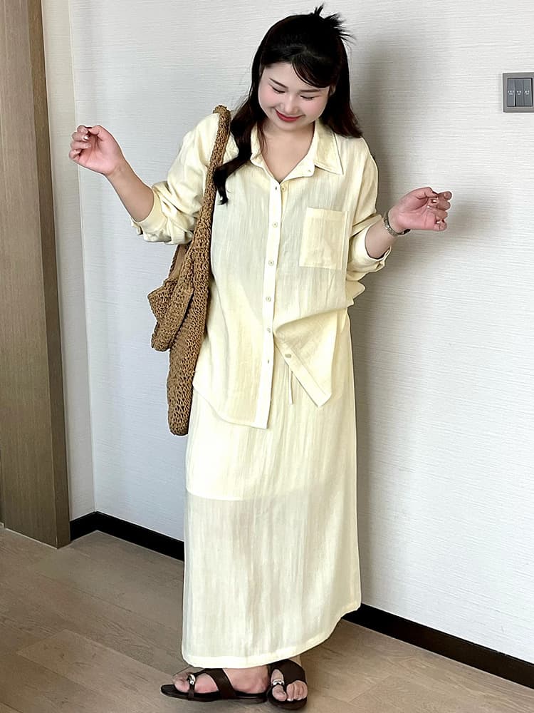 Plus Size Women's Casual Suit 2026 Spring Summer Fat MM Blouse Skirt Wide Leg Pants Three Piece Set NT1523