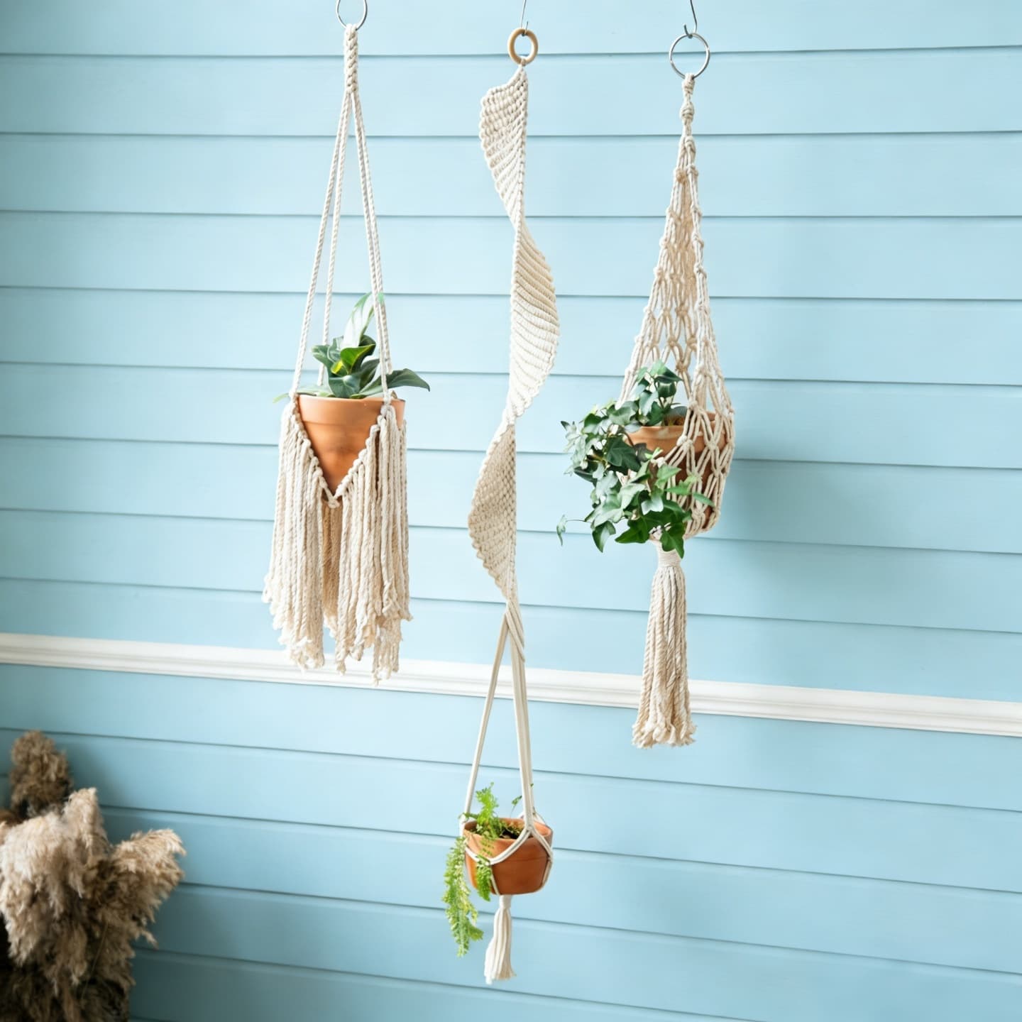 Bohemian Handwoven Decorative Tapestry Indoor Hanging Planter Basket for Green Plants Amazon Source