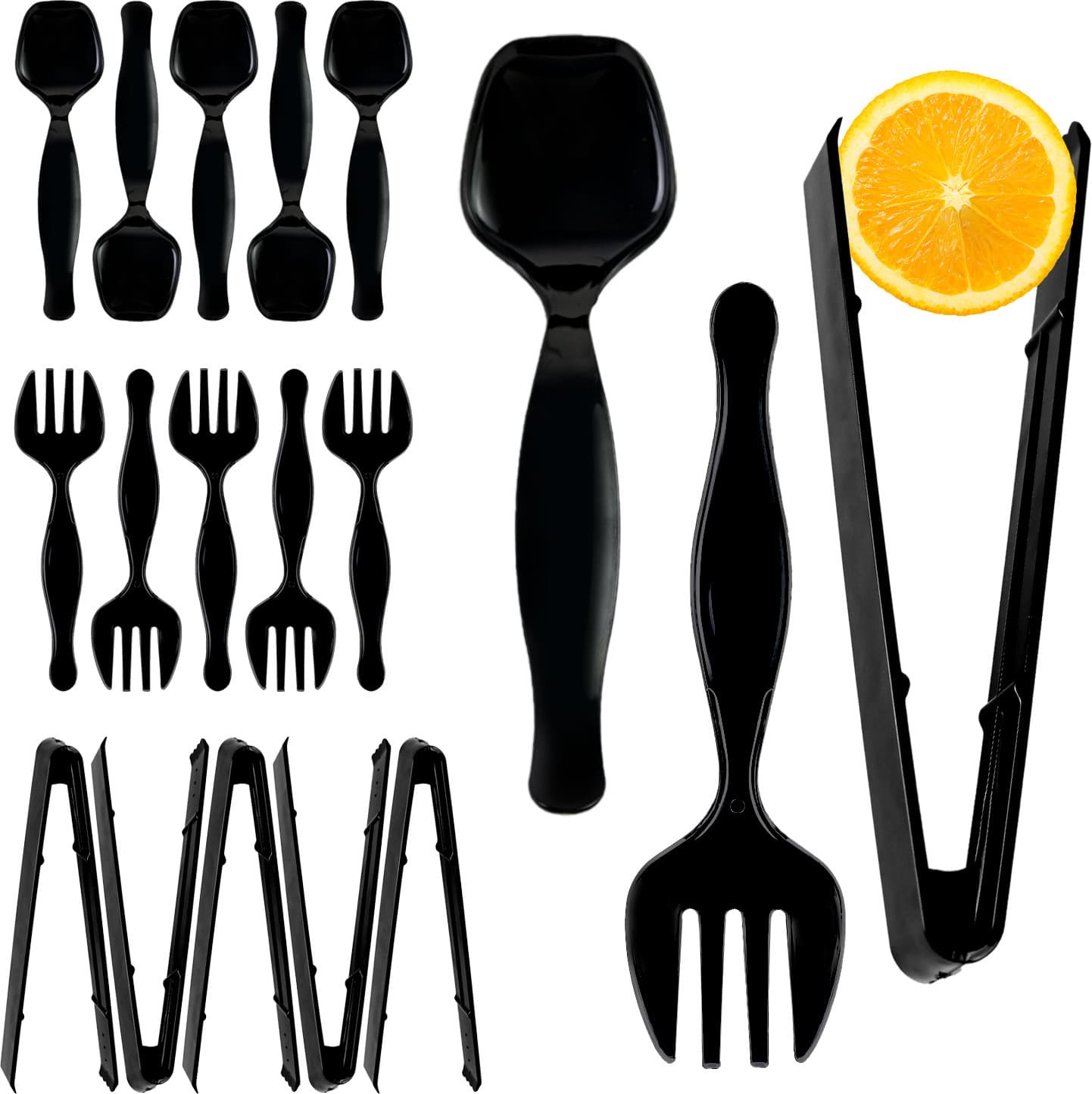 Amazon Disposable Banquet Service Knife, Fork and Spoon Party Sharing Fork Spoon Salad Plastic Cutlery Clip