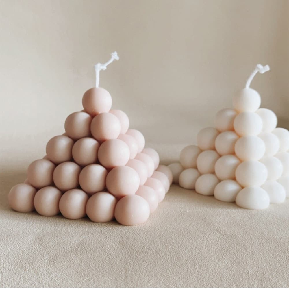 Bubble Pyramid Cube Candle Silicone Mold Geometric Sphere Scented Candle Mold Art Aromatherapy Plaster