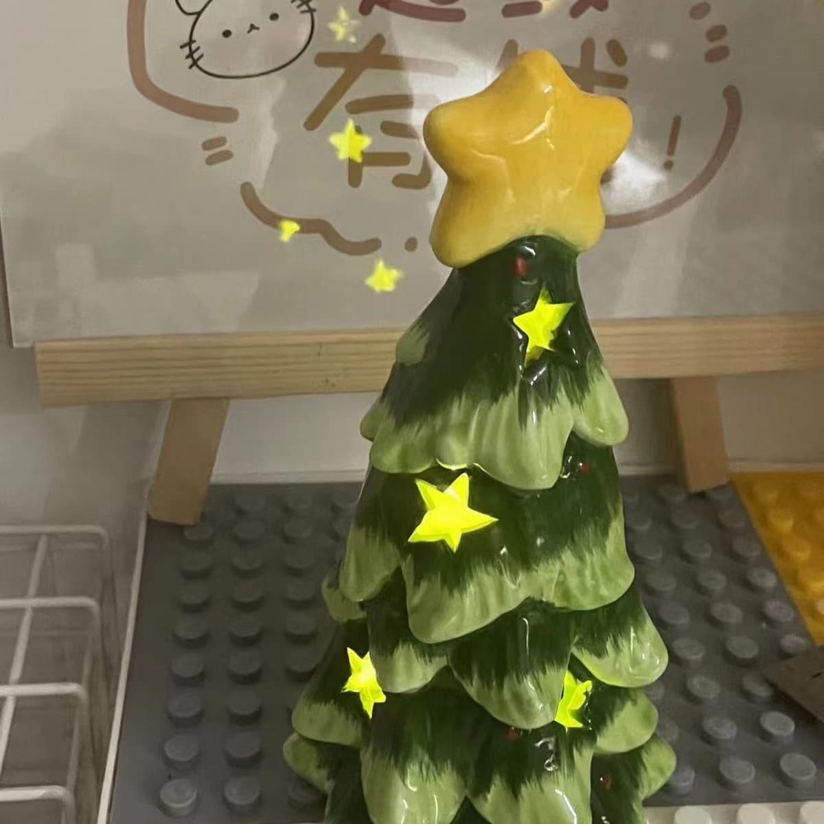Creative Christmas tree night light ins ceramic star night light room bedroom desktop decoration ornaments birthday gift