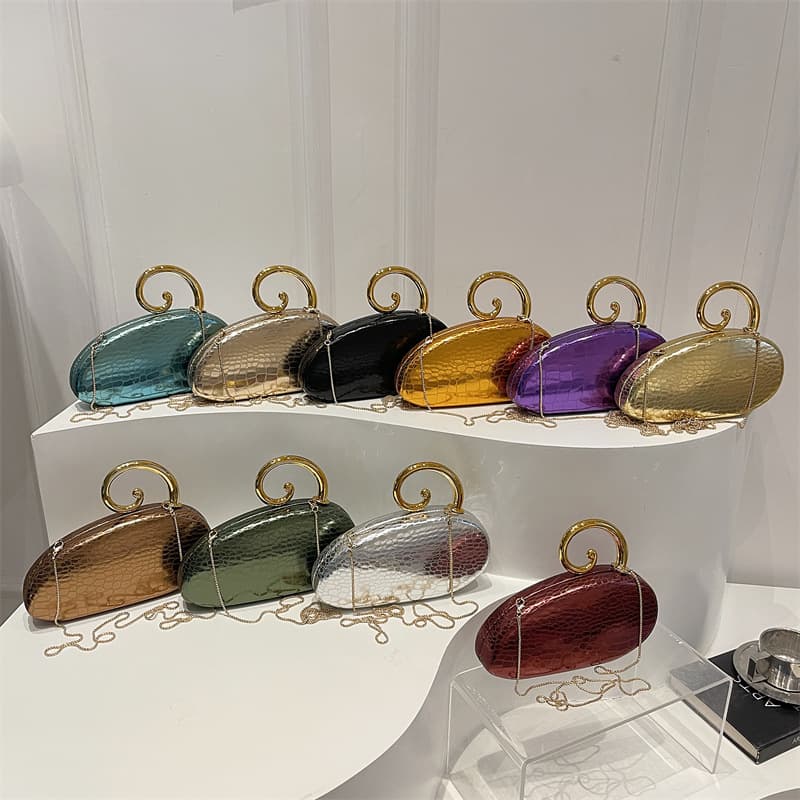 2026 summer new fashion pu evening bag chain crossbody women's bag texture metal buckle handbag candy color