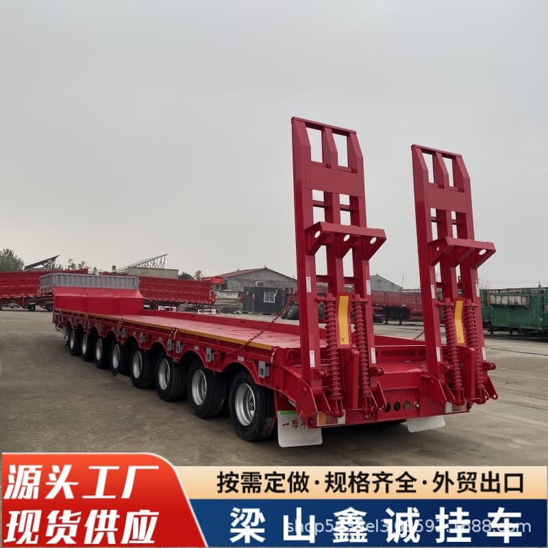 Supply of low-bed semi-trailers, flatbed trailers, tractor trailers, multi-axle pull-out trailers, and low-bed trailers for Central Asia