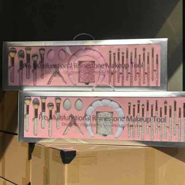 Diamond Bling Makeup Brushes Set 23-Piece Rhinestone Makeup Brush Set Hot Selling for Export
