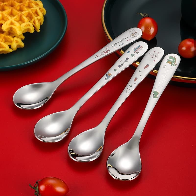 Creative Cartoon 304 Stainless Steel Children's Tableware Set Portable Baby Feeding Spoon Fork Knife Set Home Decor Kitchen Tool
