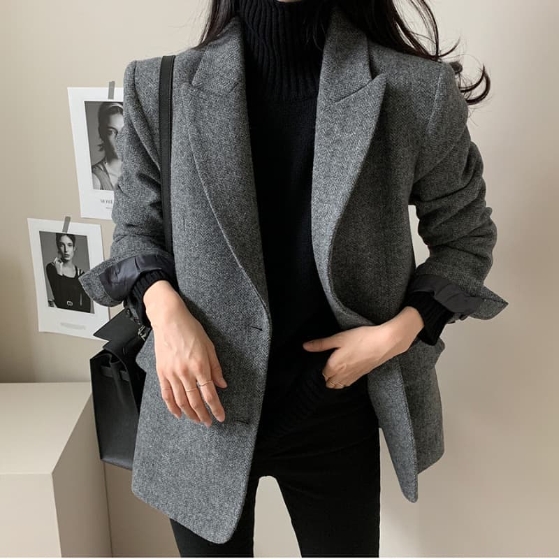 Best-Seller Slimming Oversize Acetate Mid-Length Notched Lapel Trench Coat Women's Office Elegance Cross-Border Supply Factory Direct