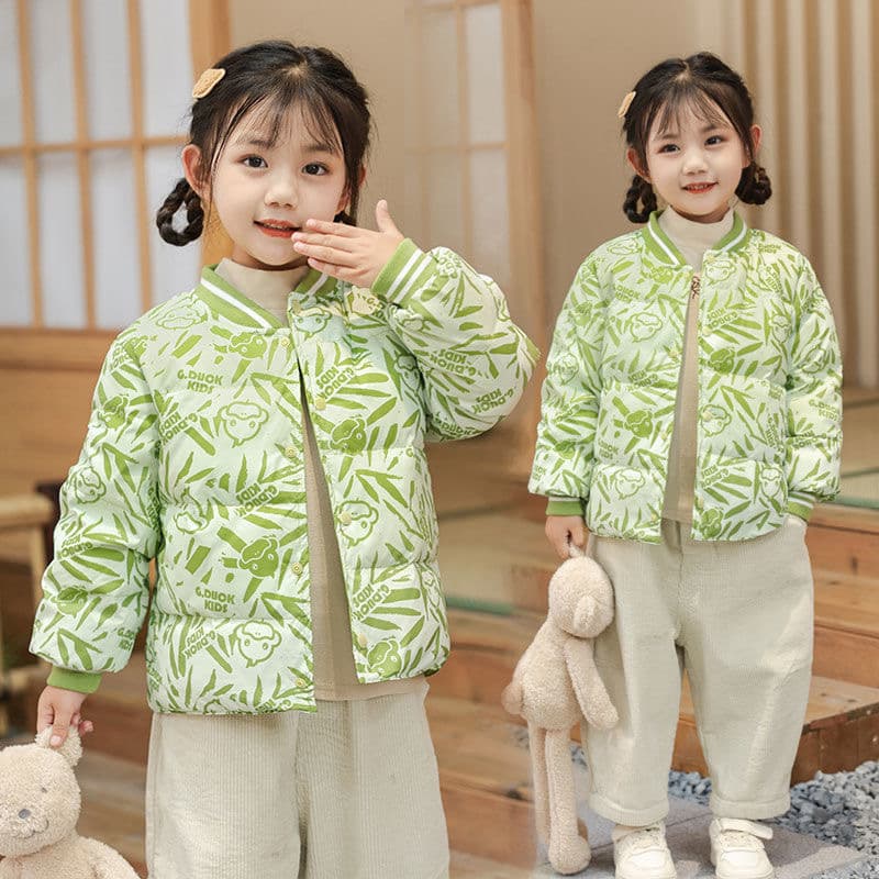 Little Yellow Duck Children's Down Inner Layer, Autumn/Winter New Style, Unisex Babies and Toddlers Cardigan White Duck Down Lightweight Coat