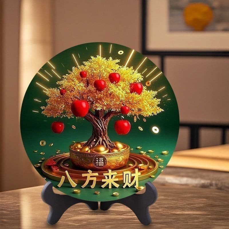New GG Yellow Crystal Wealth-Attracting Living Room Money Tree, Liquor Cabinet Decorative Ornament, Entrance Cash Tree, Opening & Housewarming Gift