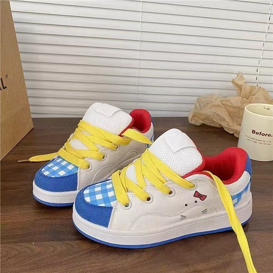 Spring/Summer New Original Niche Color-block Cute Girly Bread Shoes, Ins Trend Wholesale Student Versatile Skate Shoes